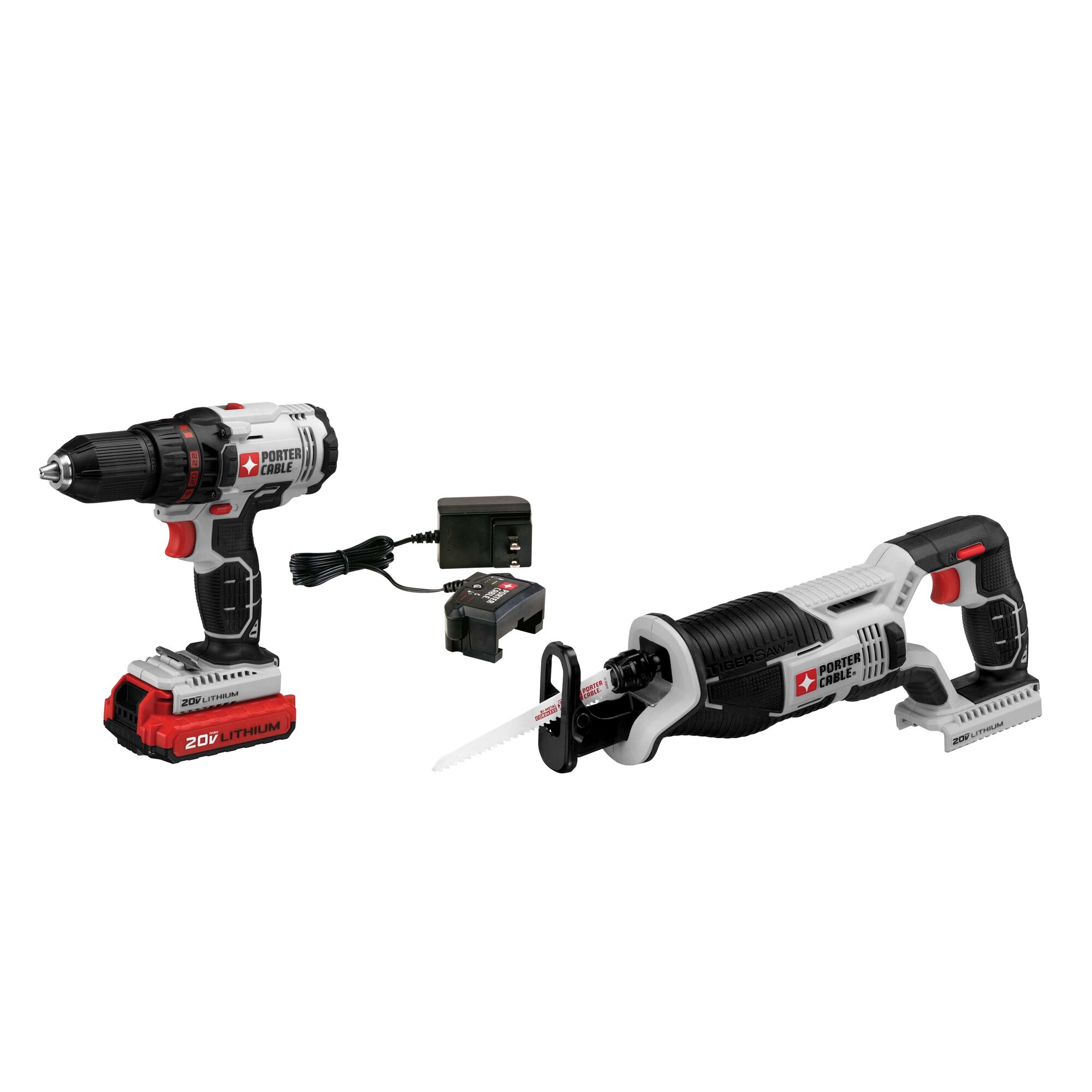 20V MAX Cordless Drill Reciprocating Saw Combo Kit PORTER CABLE