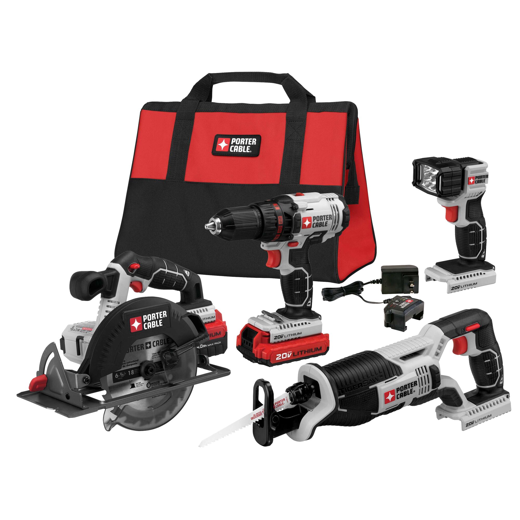 20V MAX Cordless 4 Tool Combo Kit PORTER CABLE